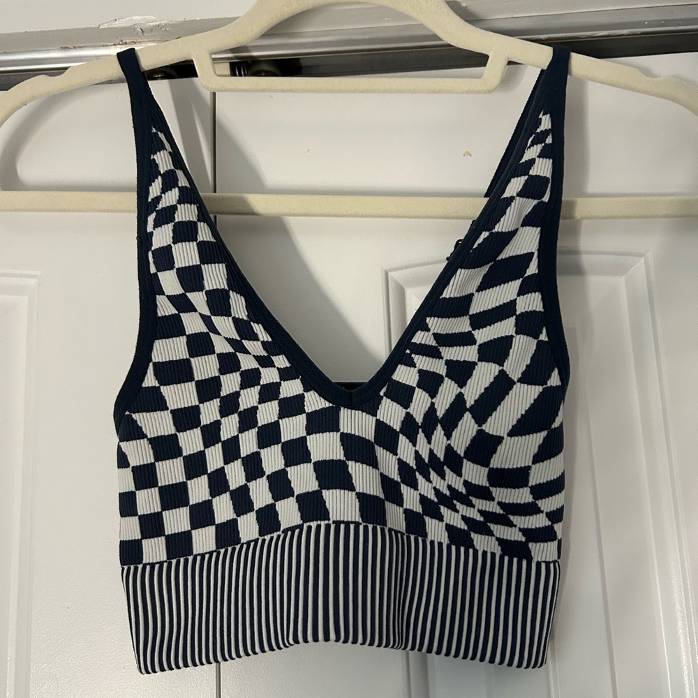 Garage Black and White Checkered Tank Top